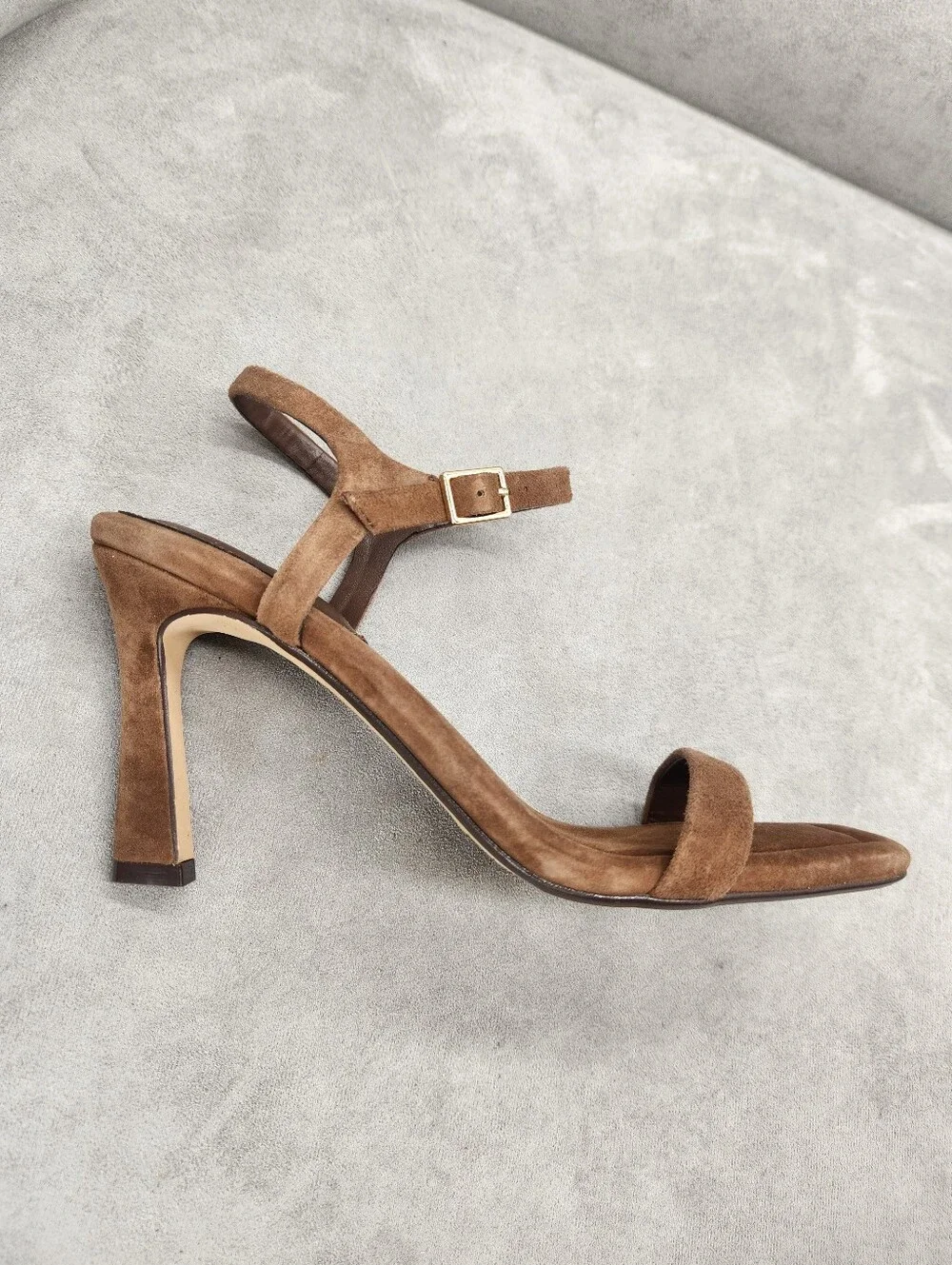 Gianni Bini Heeled Sandals 10 Pecan Brown Suede Blakye Strappy Dressy New $110